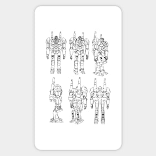 Robot Line Art Sticker